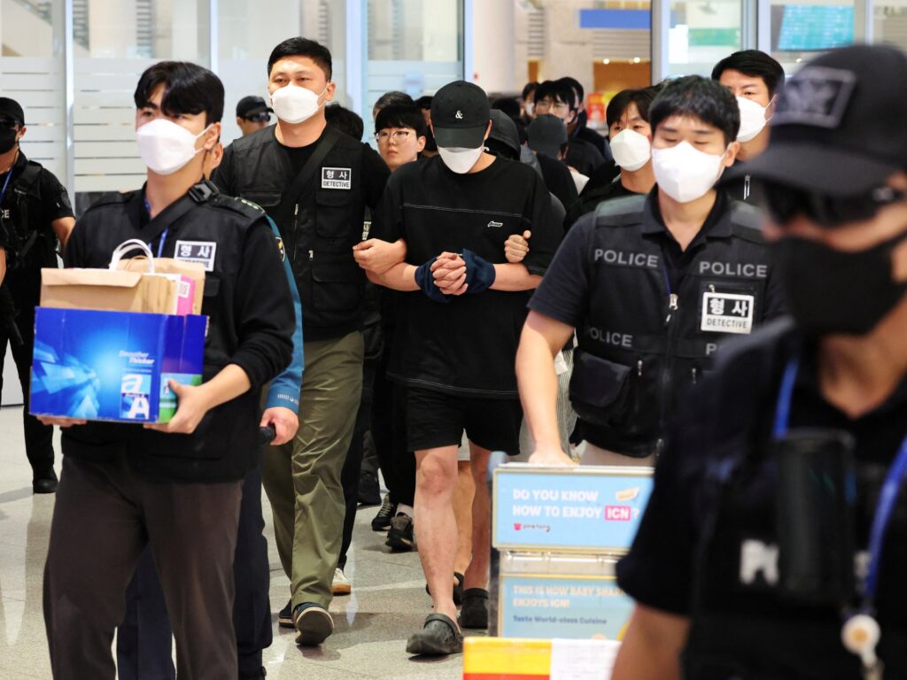 South Koreans freed from Cambodian scam centres return home under arrest | Cybercrime News