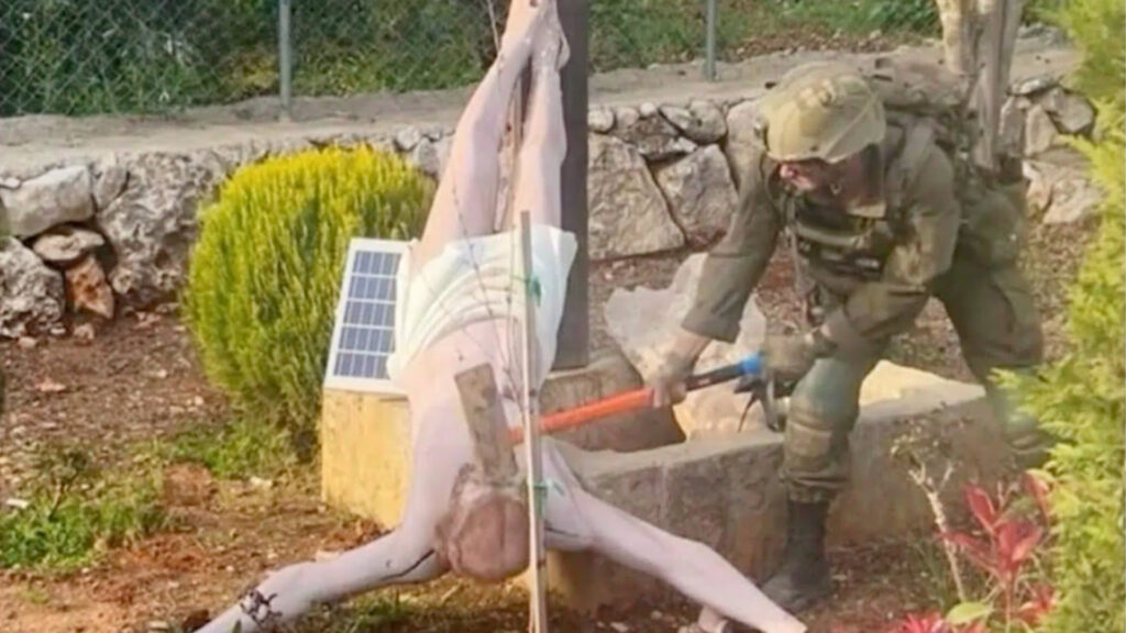 Outrage after Israeli soldier desecrates statue of Jesus Christ in Lebanon | Israel attacks Lebanon