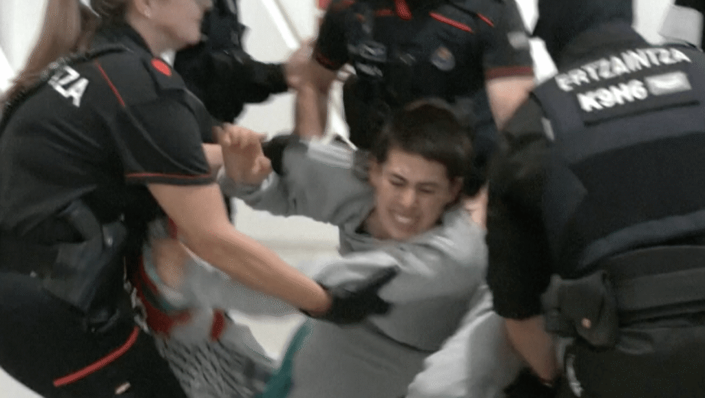 Spanish police beat and detain Gaza flotilla activists at airport | Israel-Palestine conflict
