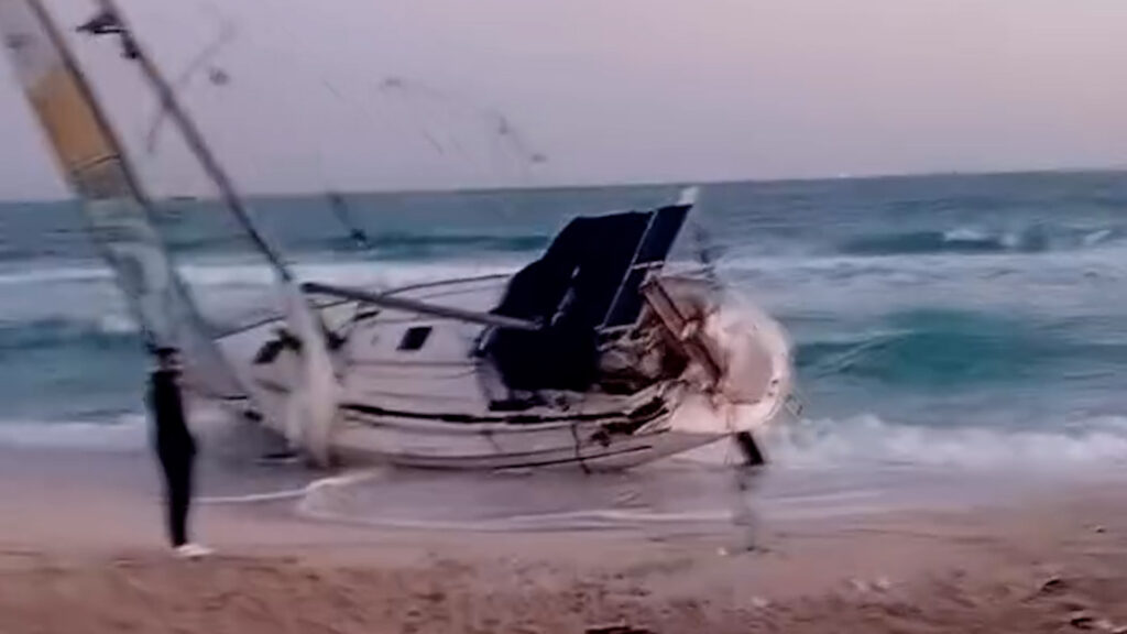 Abandoned flotilla boat washes ashore in Egypt with Gaza aid | News