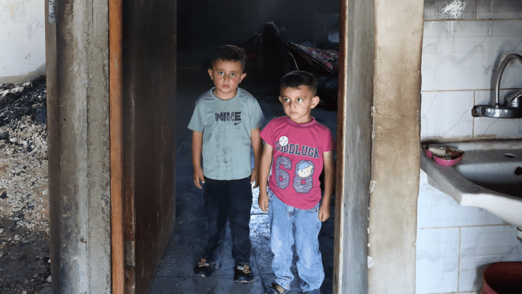 Israeli settlers set fire to Palestinian home while family asleep | Israel-Palestine conflict