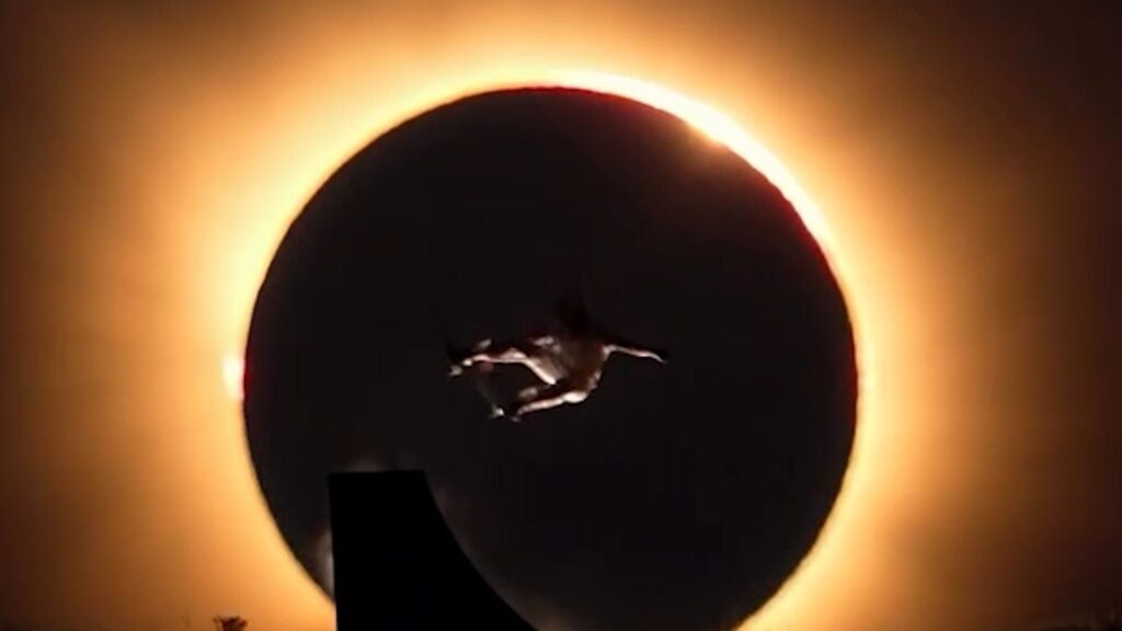 Olympic skateboarder times epic stunt with solar eclipse | News